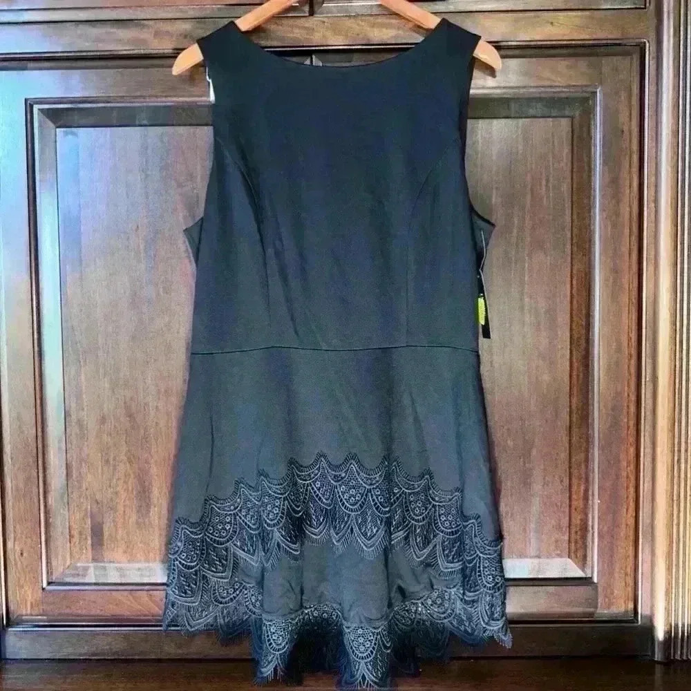NWT!! Women's IMNYC Dress, Black, Large with lace trim bottom